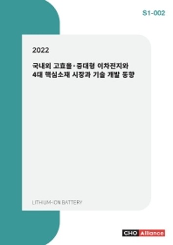 국내외 고효율·중대형 이차전지와 4대 핵심소재 시장과 기술 개발 동향(2022) S1 2